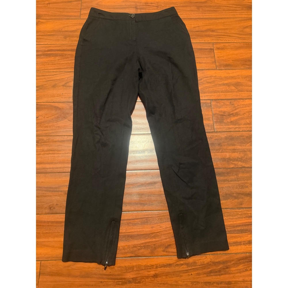 Reiss Black Tailored Ankle Zip Trousers Straight Leg Pants Womens‎ USA 2 UK 6